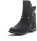 Queentina Damen Stiefeletten warm gefüttert Nieten Boots Biker Stiefel BH201 Schwarz 36