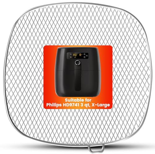 Air Fryer Accessories for Philips, 7.2” Square Drip Pan for Philips HD9741 3QT Tray Rack Compatible with HD9721, HD9656, HD9730, Dishwasher Safe