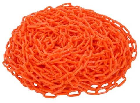 szkoo 30,5m Absperrkette Kettensperre, Orange Absperrkette Kunststoff Absperrketten für Warnsicherheit, Menschensteuerung, Verkehr, Warteschlange Linie