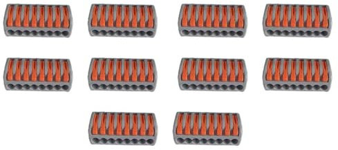 A2ZWORLD 10 Morsetti A Molla Con Connettori Terminali, Conduttore Per Cavi Fili Elettrici Riutilizabile, Elevata Sicurezza (8 Porte)