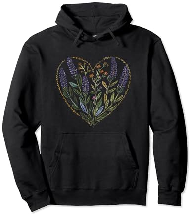 Anise Hyssop Flower Girl Heart Valentine's Day Plant Mom Pullover Hoodie