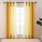 L.Z.E Vorhänge Sichtschutz Lichtdurchlässig Gold Weiß Farbverlauf Gardinen Wohnzimmer Modern mit Ösen Gardine Vorhang Schal für Schlafzimmer Privatsphäre 2er Set 225 cm Lang Modern Dünn