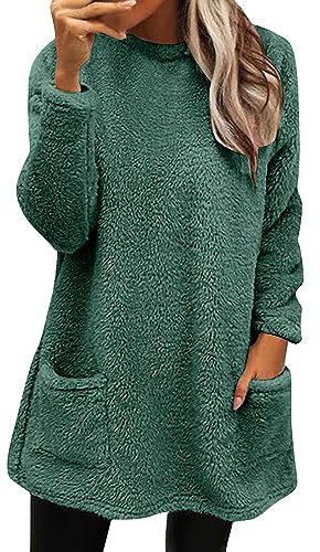 Generisch Damen Hoodie, Sweatjacke Oversize, Mantel Winter Plüschjacke, Langarm Wintermantel, Warmer Cardigan, Kapuzenpullover, Sweatshirt, Strickjacke Kapuzenjacke mit Taschen, Winterjacke Pullover