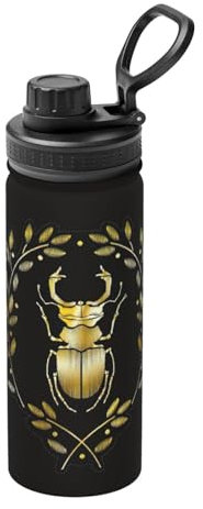Bug Wreath Print Vacuum Insulated Sports Water Bottle,18 Oz Stainless Steel Water Bottle for Gym Home Sports