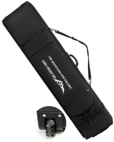 SLINRKE Snowboardtasche mit Rollen, Store Transport Snowboard bis 175 cm, ausziehbare Skitaschen für Flugreisen