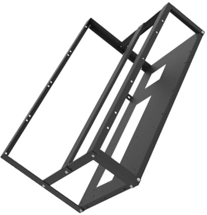 Open Air 6 Gpu Computer Graphics Cards Rack Black Cold-rolled Sheet | Atx Mainboard Layout, with Fixed Rack 12pcs, Graphics Cards 8pcs and Power Supply 4pcs