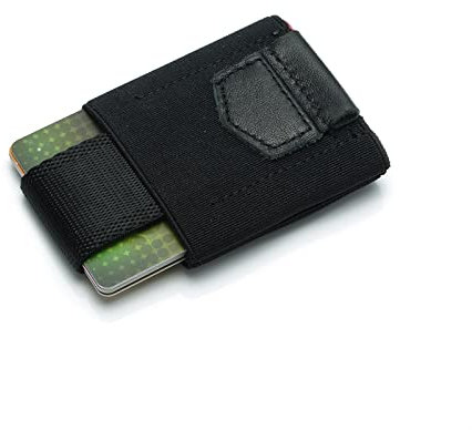 HJJEFRNO Anti-vol RFID Portefeuille Cuir de Vachette Porte-Cartes de Visite Carte Porte-Cartes en Cuir Minimaliste Porte-Carte d'identité Porte-Cartes de Voyage Titulaire de la Carte de Visite(Black)