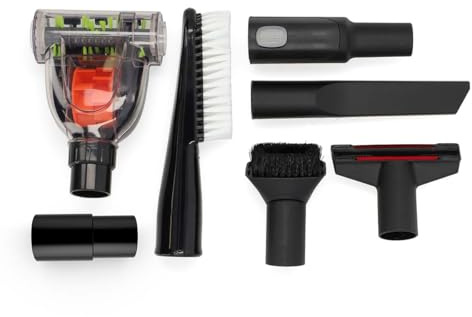 Nedis Vacuum Cleaner Starter Kit, Fits 32-35mm Vacuums - Universal Car Cleaning Tools with Long Crevice Nozzle, Hand Turbo Brush, Dashboard Brush, Upholstery Nozzle