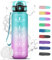 Gourde Sport, Gourde 1l, Gourde anti Fuite, Gourde Graduée pour 1 Journee, Gourde Motivation avec Slogan de Motivation, Gourde Plastique, Facile à Nettoyer, Bouteille d'eau pour Sport, Running, Vélo