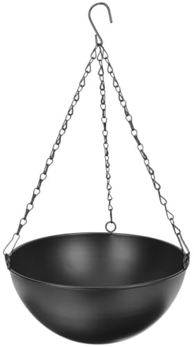 PAMINGONO Pot de fleurs suspendu en métal noir pour plantes d'intérieur et d'extérieur - Décoration moderne pour décoration d'intérieur