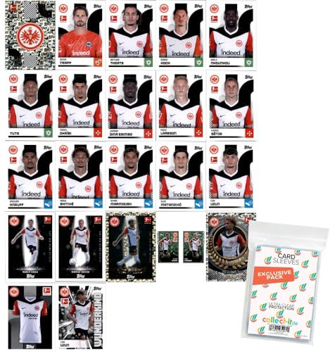 Bundle mit Topps Bundesliga Sammelsticker - 2024/2025 - Mannschaftspaket - Eintracht Frankfurt + exklusive collect-it Hüllen