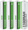 Granicell AAA 1100mAh Rechargeable NiMH, 1300 Cycles, 1.2V, Low Self-Discharge, 4-Pack