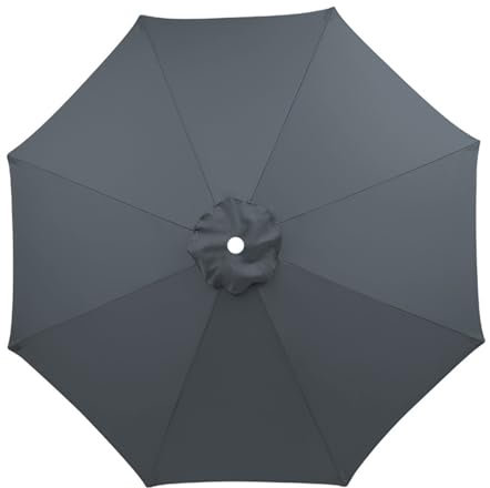 HonunGron Auvent De Remplacement pour Parasol 3.5m/3.0m/2.8m/2.7m/2.5m/2.3m/2m 6/8 Baleines, Toile De Parasol Déporté Remplacement Pour Cour, Jardin, Plage, Protection UV (Gris,8ribs-350cm)