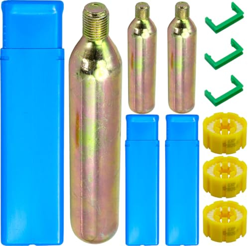 Paquete de 3 cartuchos infladores de CO₂ de 24/33 gramos de 1/2 rosca de emergencia para chalecos salvavidas, PFD y dispositivos de seguridad, esencial para deportes acuáticos, canotaje, pesca y kayak