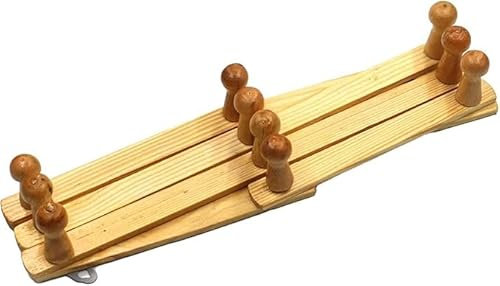 MIXEL Wood Accordion Wall Rack, Stylish and Functional, 10 Peg Hooks, Versatile Use, Durable Construction, Easy to Use, Expandable Rack & Design, Wall Mount Hanger