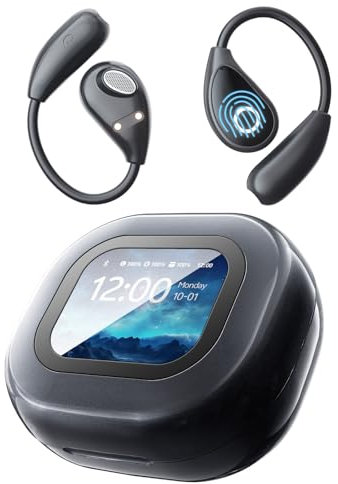 KI Echtzeit Übersetzung Kopfhörer, AI Bluetooth Sprachübersetzer mit LCD Touch Farbbildschirm, 3 in 1 Drahtlose Ohrhörer Rauschunterdrückung, Übersetzer 144 Sprachen für Weltweite Reisen Geschäft