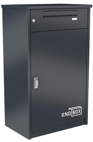 KNOBLOCH Paketbox KNOBOX | XL Paketkasten mit Briefkasten | für alle Lieferdienste | Anthrazit