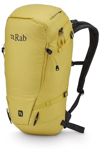 Rab Ascendor Rucksack – strapazierfähiger, leichter Tagesrucksack zum Klettern und Bergsteigen, Dunkle Pollen, 27-Liter (Back Length - Medium)