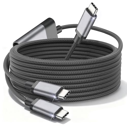 USB C Cable, 100W Fast Charging USBC to Dual USB-C Cable, 2M Nylon Braided Phone Charger Type C Data Cord Compatible with iPhone 17/16/15, iPad Pro, MacBook Pro/Air, Galaxy S25, Huawei, and More