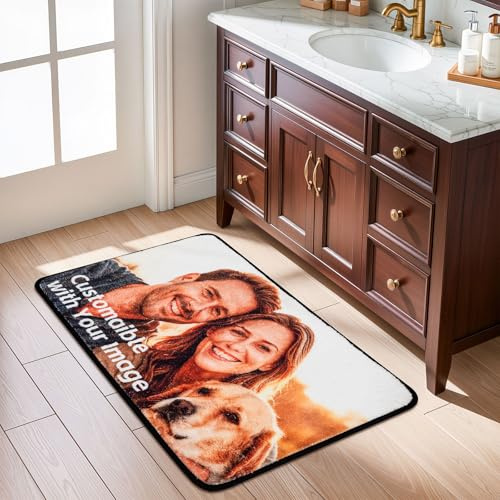 Cinknots Personalisierte Fußmatte mit Eigenem Foto – Individuelle Matte für Paare & Familien, Perfektes Custom-Geschenk Vielseitig als Tischmatte, Automatte, Haustiermatte & Einlegesohle (60 x 90 cm)
