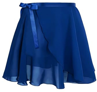 YZDMDM Damen Ballettrock Wickelrock Chiffon Tanz Rock Verstellbare Taille Mädchen Ballett Tanzrock Frauen Gymnastik Röcke Marineblau