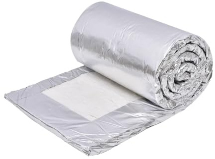 Ceramic Fiber Insulation Blanket with Aluminum Foil Facing, High Density Fireproof Insulation for Fireplace, Forge, Furnace, Kiln, Wood Stove, Pizza Oven