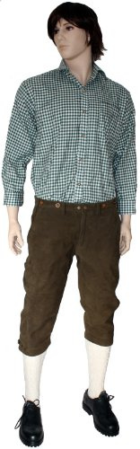 German Wear Jagd Lederhose Kniebundhose Jägerhose Trachten & Wanderhose Nubuckleder