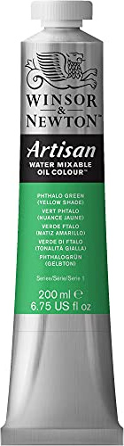 Winsor & Newton Artisan Water Mixable Oil Colour, 6.75-oz (200ml), Phthalo Green (Yellow Shade)