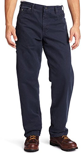 Dickies Men’s Relaxed Fit Sanded Duck Carpenter Jean, Dark Navy V1, 34W / 34L