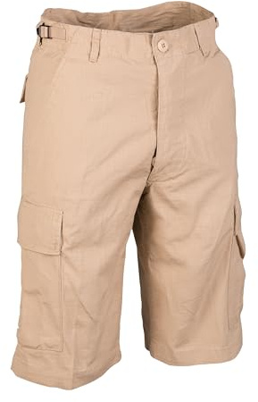 Mil-Tec US Bermuda R/S Prewash Shorts Herren • Leichte Ripstop Bermuda Shorts im Used-Look • Cargoshorts aus Baumwolle für Alltag & Outdoor • Ideal als Kurze Arbeitshose, Wanderhose
