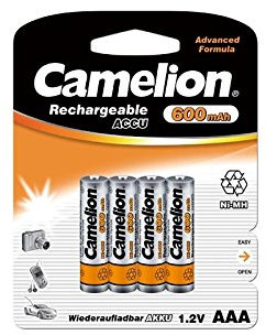 Realcom - Recargable aaa 600mah (4 pcs) camelion
