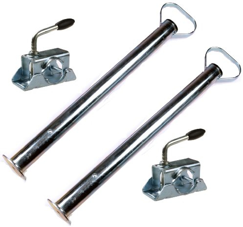 WAMO 2 Stützen 700mm & 2 Klemmhalter für Anhänger, Trailer, Caravan