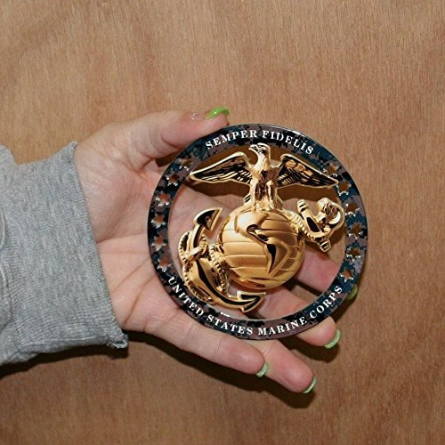 PhotoSteel Semper Fi runder Emblem-Aufkleber, 10,2 x 10,2 cm, für USMC Enlisted Marine Corps