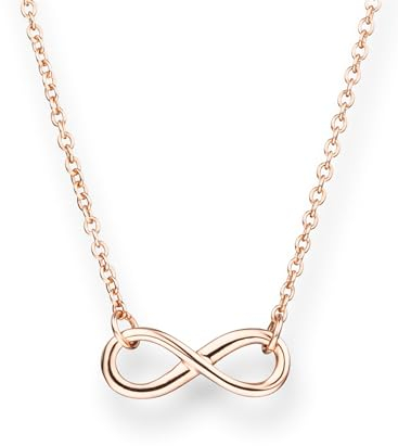 GLANZSTÜCKE MÜNCHEN Damen-Halskette Infinity Sterling Silber rosévergoldet - Silberkette Unendlichkeit Zeichen Kette mit Anhänger Unendlichkeitssymbol