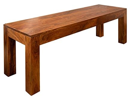 Massivmoebel24.de | Oxford Bank aus Massivholz #0016 im Kolonialstil | aus Akazienholz - Honig, lackiert | 180x40x45 cm | Sitzbank Holzbank Massivholzbank
