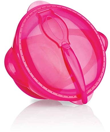 Nûby ID5419PINK Breischale mit Saugfuß und Löffel, rosa