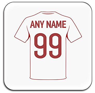 UNIGIFT Dessous de Verre en Carton Rigide Motif Football FIFA Coupe du Monde 2018 Angleterre Blanc Brillant, Blanc, Carré