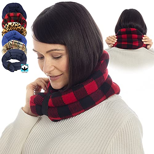 Sunny Bay Hands-Free Ausschnitt Heizung Wrap: Microwavable Thermal Hot Pack, Große Hitze-Therapie-Kissen für Sore Hals & Schulter-Muskel-Schmerz-Entlastung Mehrfarbig
