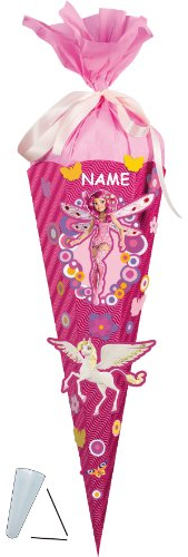 BASTELSET - Schultüte - MIA and ME 85 cm incl. Namen - mit/ohne Kunststoff Spitze - Zuckertüte Nestler - ALLE Größen - 6 eckig Mädchen Pferde Blumen Einhörn..