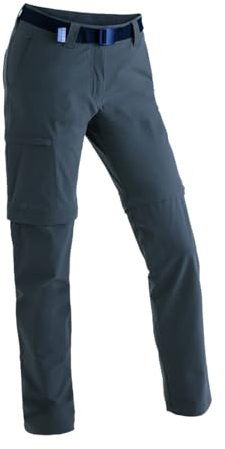 Maier Sports Inara Slim Zip, Damen Wanderhose, Wasserabweisende Hose für Trekking und Hiking, Enganliegender Schnitt, Zipp-off-Funktion, PFC-frei, mSTRETCH pro 4 & Dryprotec, Blau, 44 (W35/L32)