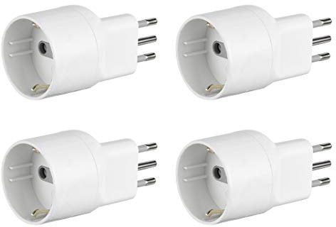 Electraline 92375 Adattatori Speciali Disassata Salvaspazio, Bianco, Confezione da 4