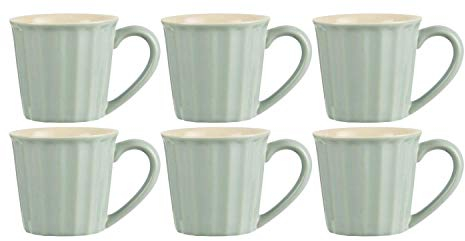 6er Set Becher, Tassen MYNTE Green Tea grün für 250ml Steingut Ib Laursen