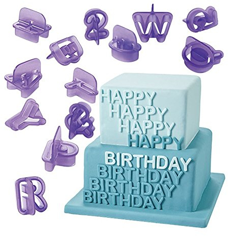 Smart Baking 40PCS Fondant Alphabets Letters, Cake Icing Cutter Number and Symbols Set, Great Cookie Cutter Cake Decorating Set + Cake Symbols