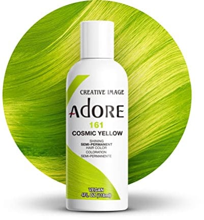 Adore Semi Permanent Hair Color - Vegan and Cruelty-Free Hair Dye - 4 Fl Oz - 161 Cosmic Yellow (Pack of 1)