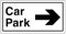 V Safety Car Park Arrow Right Sign - 300 x 150 mm - 1 mm Rigid Plastic Safety Sign