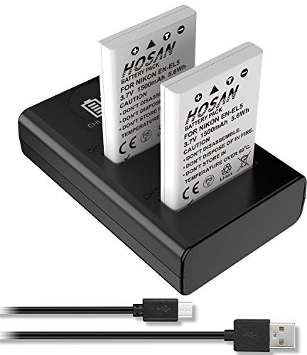 HOSAN EN-EL5 EN EL5 Battery Kit for Nikon EN-EL5 and Nikon Coolpix P80 P100 P500 P510 P520 P530 P5100 P5000 P6000