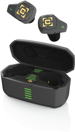 Caldwell E-MAX Shadows Pro - Elektronischer Gehörschutz mit Ambient Sound Amplification, Bluetooth und wiederaufladbarem Case für Zielschießen, Reichweite