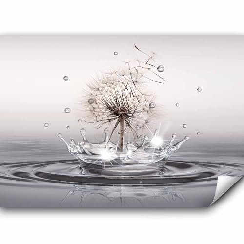 murando - Papier peint panoramique nature 350x256 cm - Revêtement mural décoration pour chambre salon cuisine - Design unique et moderne - Beige gris - Pissenlits l'eau fleurs nature b-C-0732-a-a