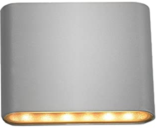 LongLife LED GmbH by HK Wandleuchte Slide 5W UP and DOWN 3000K IP54 silber Außenwandleuchte Wandlampe Innen- & Außenbereich Wandaußenleuchte Fassadenbeleuchtung Außenbeleuchtung Wegeleuchte