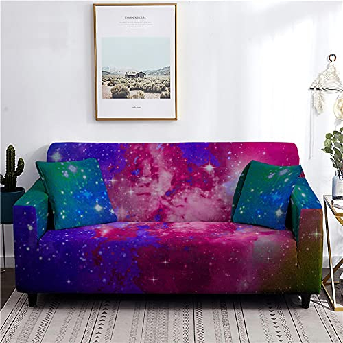 KuaiLe Store Schonbezug Sofahusse - Stretch Sofabezug Bunter Sternenhimmel Bedruckter Elastischer Sofabezug Universal Sofabezug Weich Waschbar 1 2 3 4 Sitzer Möbelschutzbezug,Style4,1 Sitzer 90,140Cm